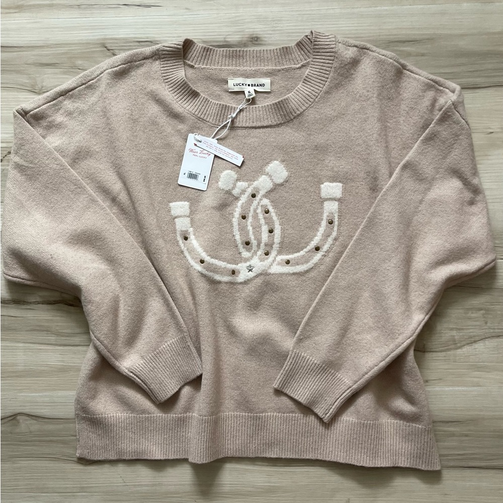 🎉 LAST ONE🎉 - Make Offer Now 
Lucky Brand Women's Tan Crew Neck Sweater